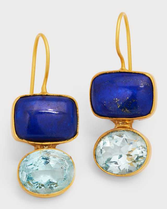 Lapis and Blue Topaz Earrings
